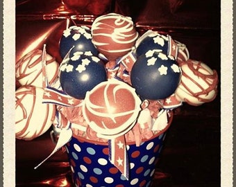 Stars & Stripes cake pops - Memorial Day/4th of July/Labor Day