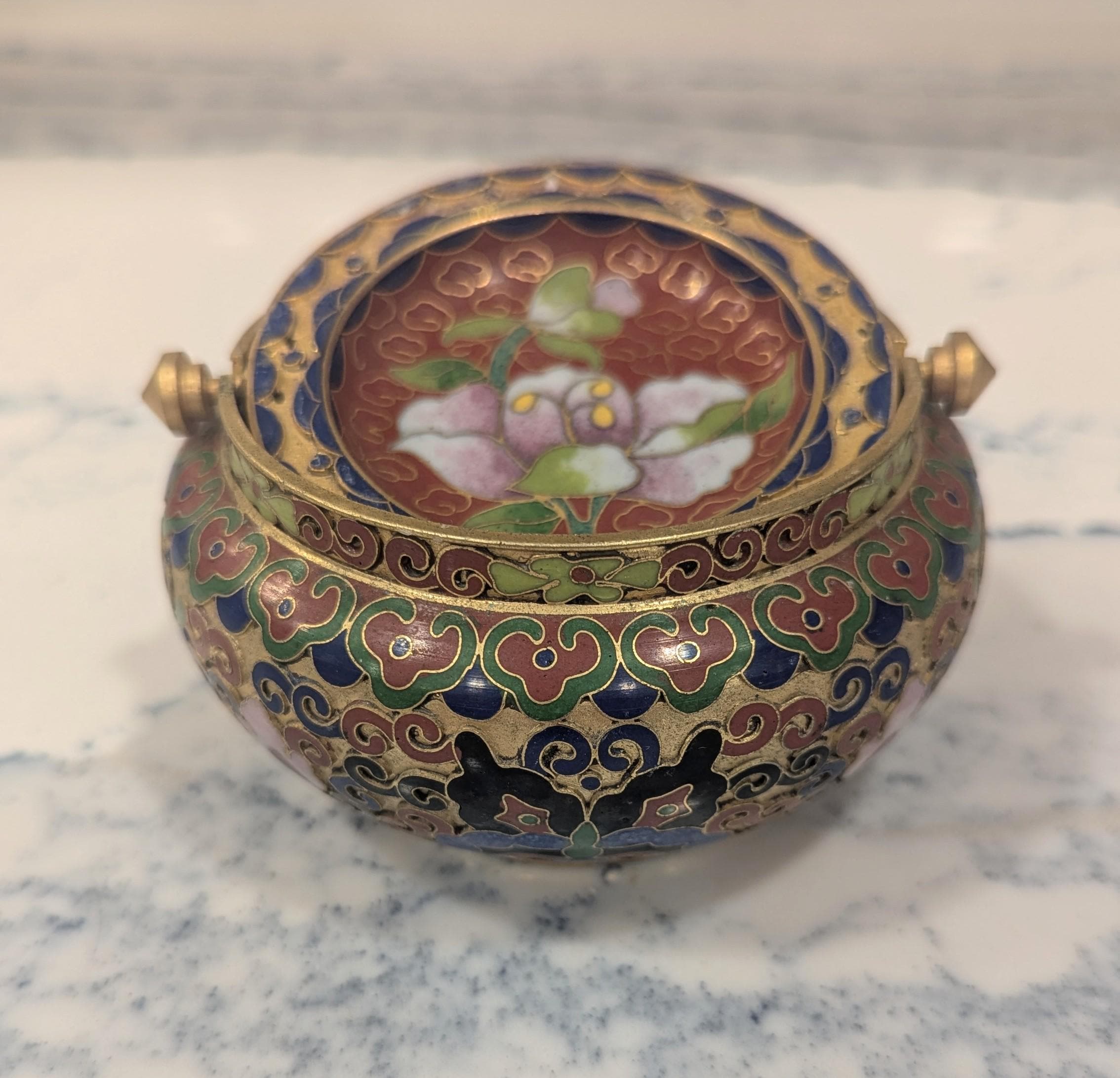 Antique Chinese Brass Enamel Box - Etsy