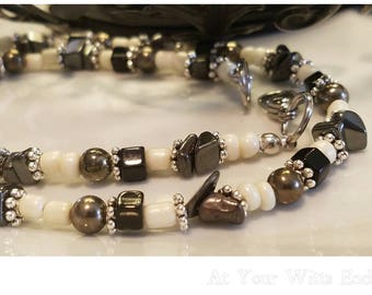Men's Beaded Necklace, men's jewelry, gifts for him, mens necklace