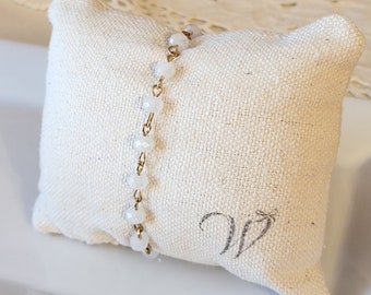 White Crystal Bracelet, delicate bracelet, spring jewelry, womens bracelets, dainty bracelets
