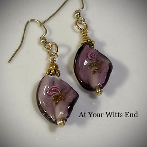 Elegant Purple Twist Earrings