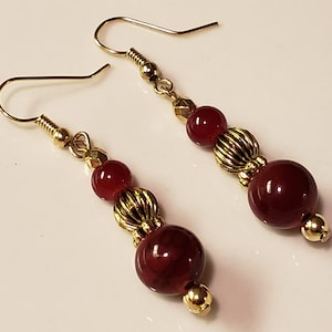 Burgundy Bamboo Earrings, STUNNING EARRINGS, bamboo, beads, jewelry, holiday jewelry, gifts for mom