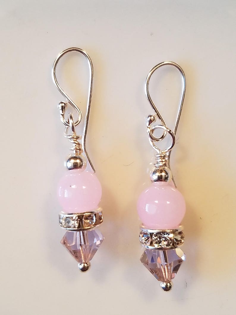 dainty earrings pink jewelry Cute pink earrings tiny earrings