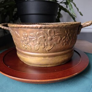 Antique copper cache pot, dovetail seams, hand-pieced