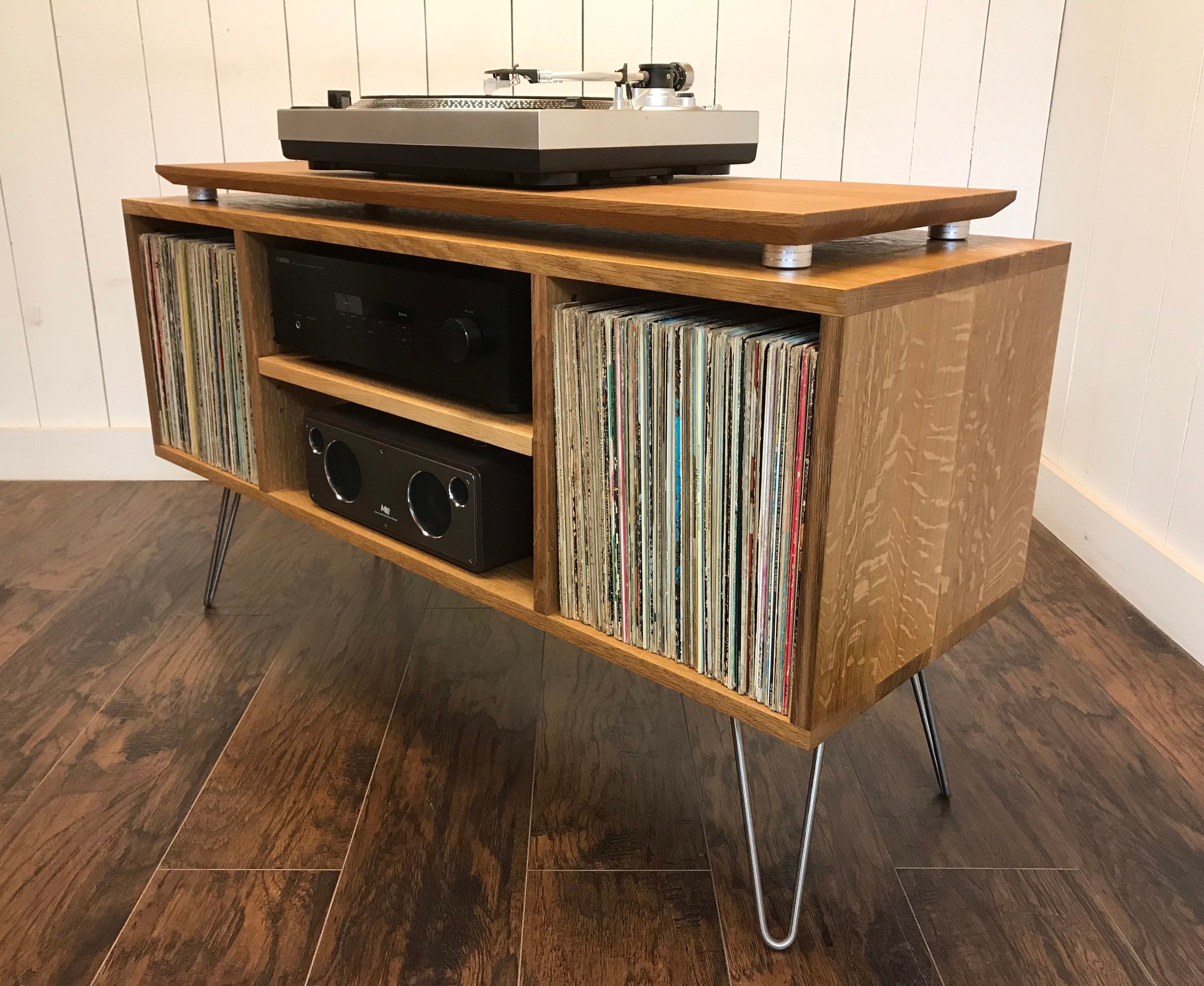 Mid Century Modern Turntable And Stereo Cabinet With Album Etsy