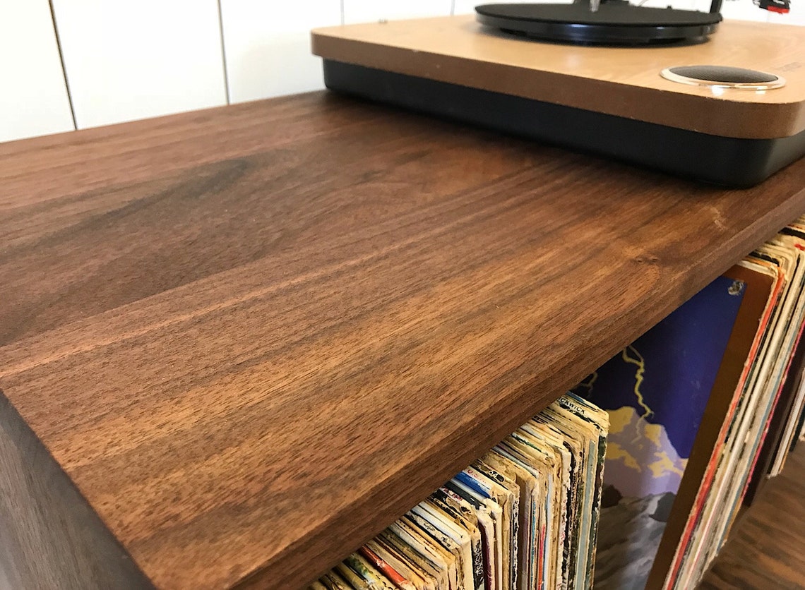 Gabinete estéreo y tocadiscos de nogal sólido con | Etsy