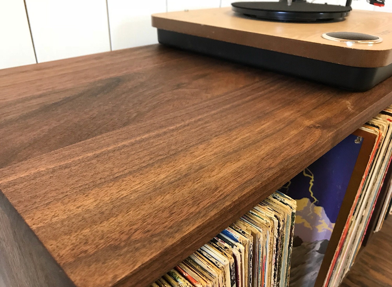 Gabinete estéreo y tocadiscos de nogal sólido con | Etsy