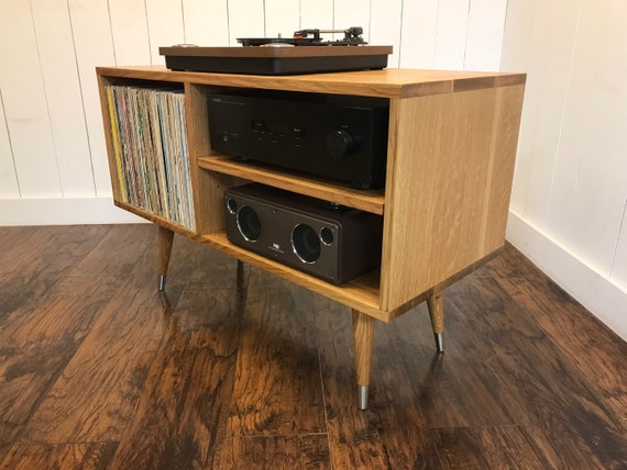 Turntable And Stereo Cabinet With Album Storage Mid Century Etsy