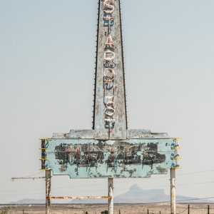 Stardust Motel Old Neon Ghost Sign in Marfa Texas | Fine Art Photograph | High Quality Print | Roadside America | Texas Motel Art | Gift