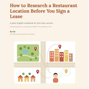 Guide för restaurangens läge | Arbetsbok för platsval (digital nedladdning)