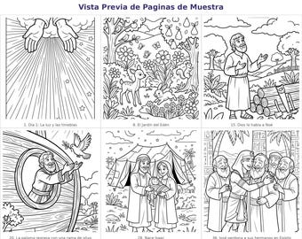 Bible Coloring Book PDF Volume 2 | 36 Printable Pages Genesis from Creation to Joseph | Instant Download Ages 5-8