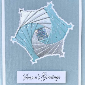 Iris Folding Card Kit #79 - Snowflake Design, A6 Size, Season's Greetings