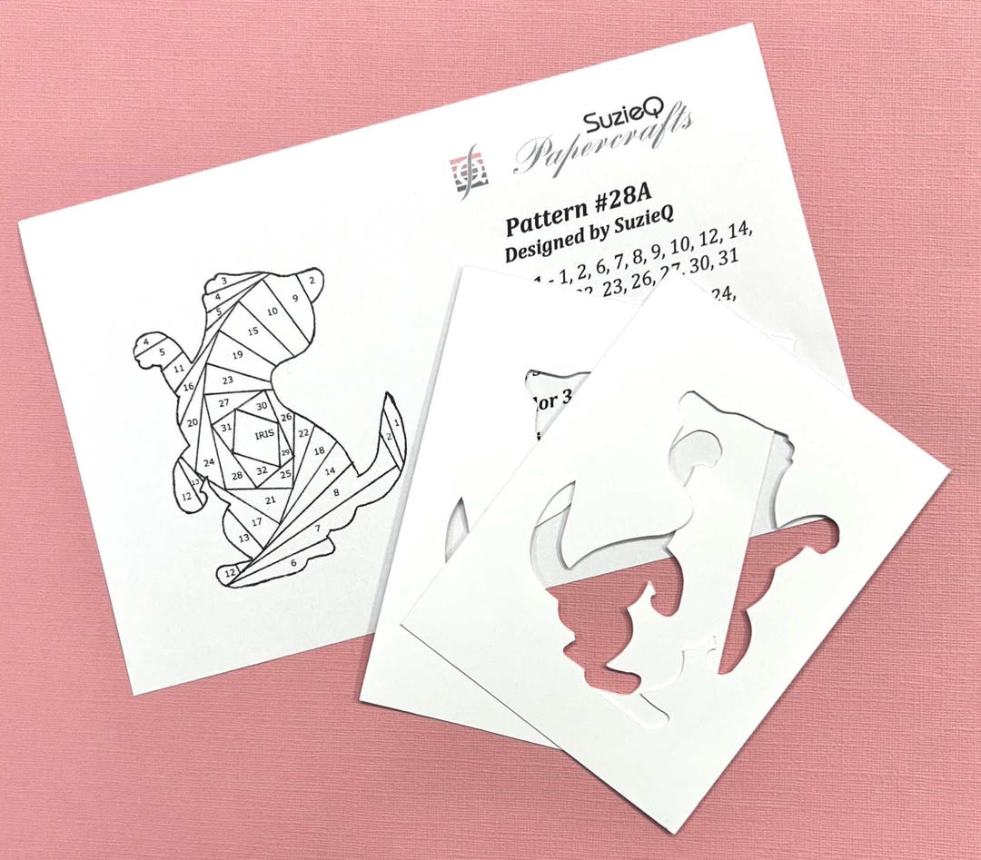 Kit #28A - Iris Folding Cat Pattern and Two Pre-cut Apertures - Etsy