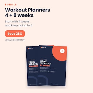 Workout Planner Bundle 4 and 8 Weeks Printable PDF | Home Fitness Planner | Habit Tracker | Exercise Log | A4 and US Letter