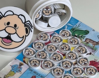 Magnetic Dr. Simi Loteria Fichas- Mexican Bingo Game Chips- Doctor Game Tokens