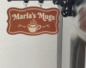 Personalized Hanging Sign - Customized Refrigerator Magnet- Magnetic Bracket With Mini 3D Printed Coffee Sign