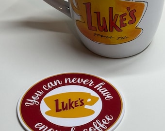 Luke's Diner Coaster Set of 2 or 4 - Gilmore Girls - 3D Printed for Coffee Mug or Cups - Stars Hollow - Lukes Rory Lorelai