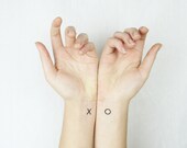 Hugs and Kisses Temporary Tattoo XOXO Kiss and Hug Fake Tattoo tiny xoxo removable tattoos valentines day tattoos temporary tattoos