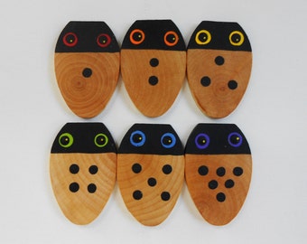 Math game toy wood bugs number learning