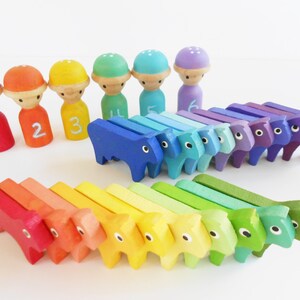 10pcs Baby Wooden Toys Educational Building Blocks 3D Stacking Block  Teaching Numbers English Early Education Montessori Toys