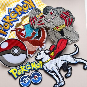 Pokemon Fan Art Patch Bundle, Pokeball & Charizard Clothing Applique for DIY Crafts