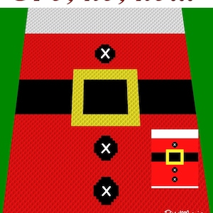 SANTA Ho, ho, ho... crochet graph for blanket, C2C, written & color blocked instructions for corner to corner,