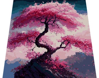 JAPANESE CHERRY TREE - graph for c2c crochet blanket