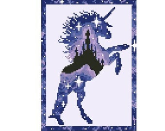 Grafika FAIRYTAIL dla koca szydełkowego Fm, HDC, DC, z pisemnymi i kolorowymi instrukcjami dla koca jednorożca, koca bajkowego, koca jednorożca