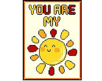 SUN - You are my SUNSHINE - graph for crochet sc blanket, hdc, dc, happy sun blanket,  written & color blocked instructions