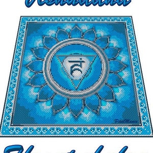 May include: A blue and silver mandala with the Sanskrit word Vishuddha and the text "Throat chakra".