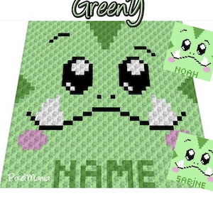 liTTle MONSTER with NAME crochet graph for C2C and SC blanket, with written & color blocked instructions for c2c and sc