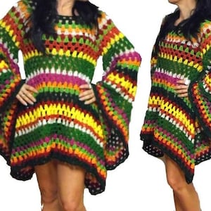 CROCHET PATTERN * hiPPie DReSS - TuniC * e-Book , US-english & german, pdf-datei, crochet Hippiedress, granny square