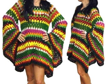 e-Book * SUKIENKA hippie - TUNIKA * Wzór szydełkowy, plik pdf, SUKIENKA szydełkowa, Granny Square,