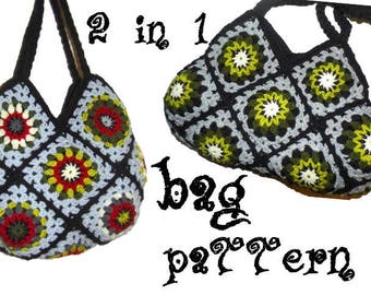 crochet granny square hobo bag pattern