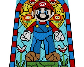 SUPER MARIO stainted glass - Häkelmuster für C2C