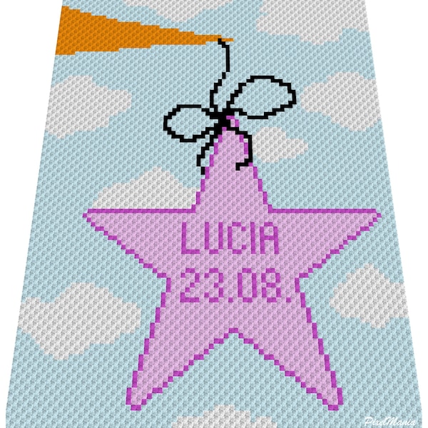 BABY LUCK - girl - personalized graph for C2C babyblanket