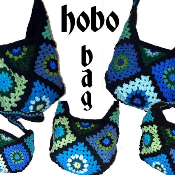 Crochet Bag * HoBo BaG *  Granny Square - crochet hobobag