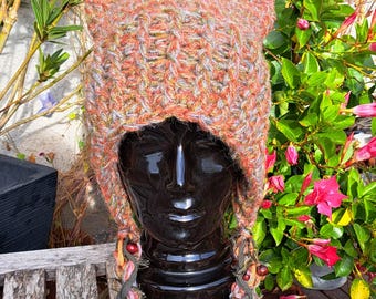 KITTY hat, cat ear hood, crochet cat hood