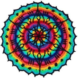 CROCHET PATTERN * MANDALA - rainbow StarfloWer * e-Book, instant download, pdf-datei, overlay crochet, rug,