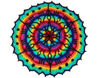 CROCHET PATTERN * MANDALA - rainbow StarfloWer * e-Book, instant download, pdf-datei, overlay crochet, rug,