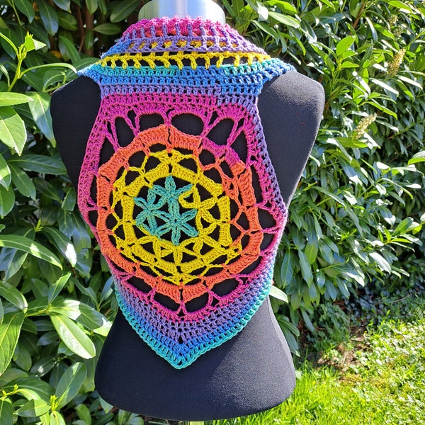 crochet FESTIVAL VEST - Fleur de Vie - gilet au crochet