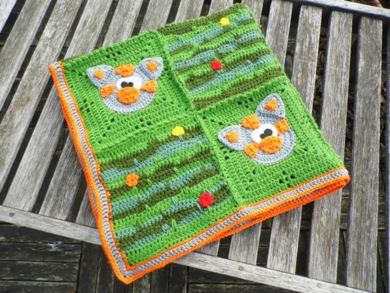 playmat CROCHET PATTERN * Blanket CraZy CatZzzzz * Baby blanket instant download crochet blanket