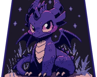 PURPLE DRAGON - NIGHT - graph for c2c crochet blanket