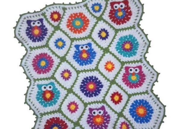 Couverture Au Crochet Bebe Colore Granny Square Fleurs Etsy Couverture Au Crochet Bebe Colore Granny Square Fleurs Etsy