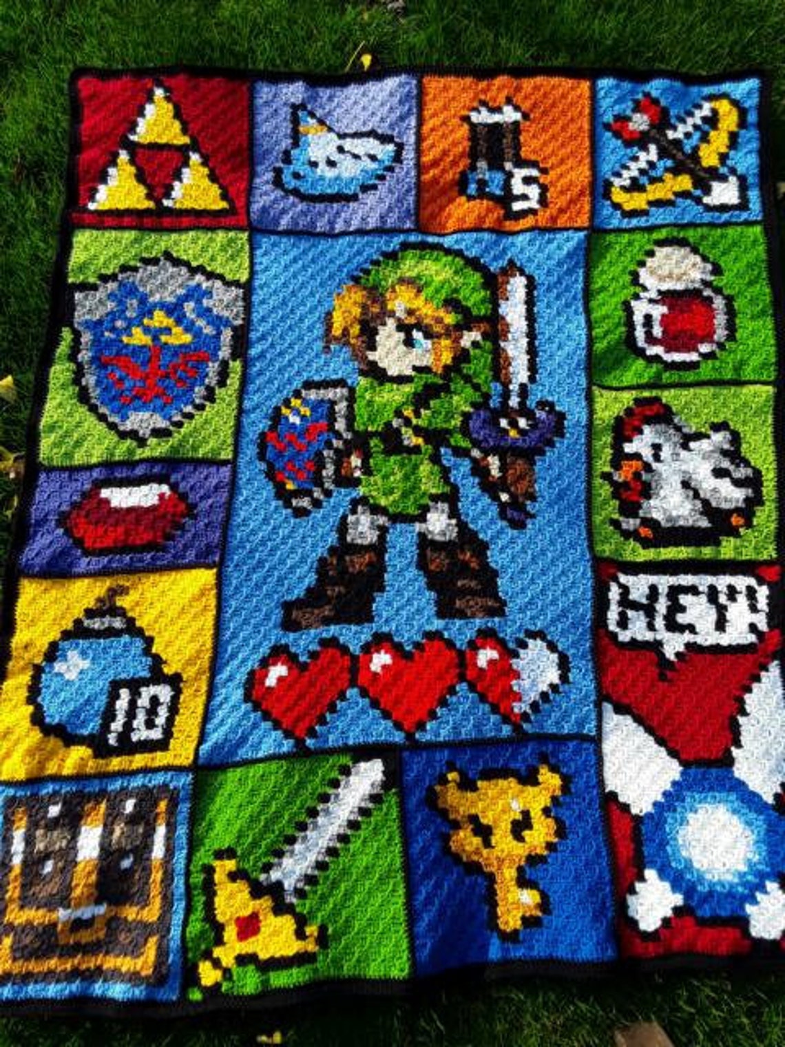 The Legend of Zelda inspired graph for blanket C2C written Etsy