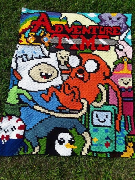 Adventure Time Doodle Inspired Graph for Blanket, C2C, Written