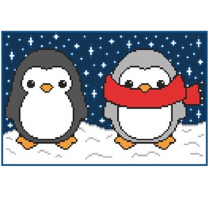 PENGUINS,  crochet graph for blanket, Narwhales SC, written & color blocked instructions for corner to corner,
