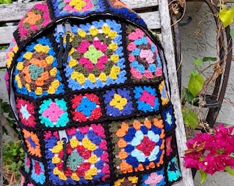 BACKPACK - Granny Square - crochet backpack