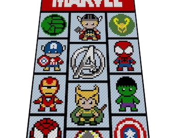 VINGADORES - padrão de crochê c2c