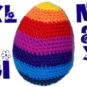 CROCHET PATTERN * colorful MaXi - XL egg * e-Book, instant download, pdf-datei, crochet Ester egg, small, big egg,